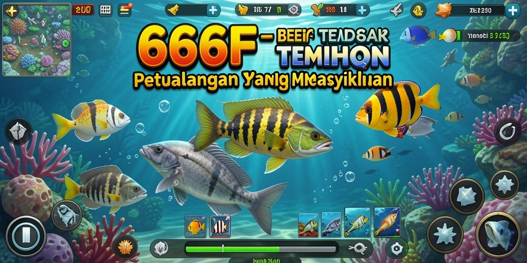 Gameplay seru menembak ikan berwarna-warni.