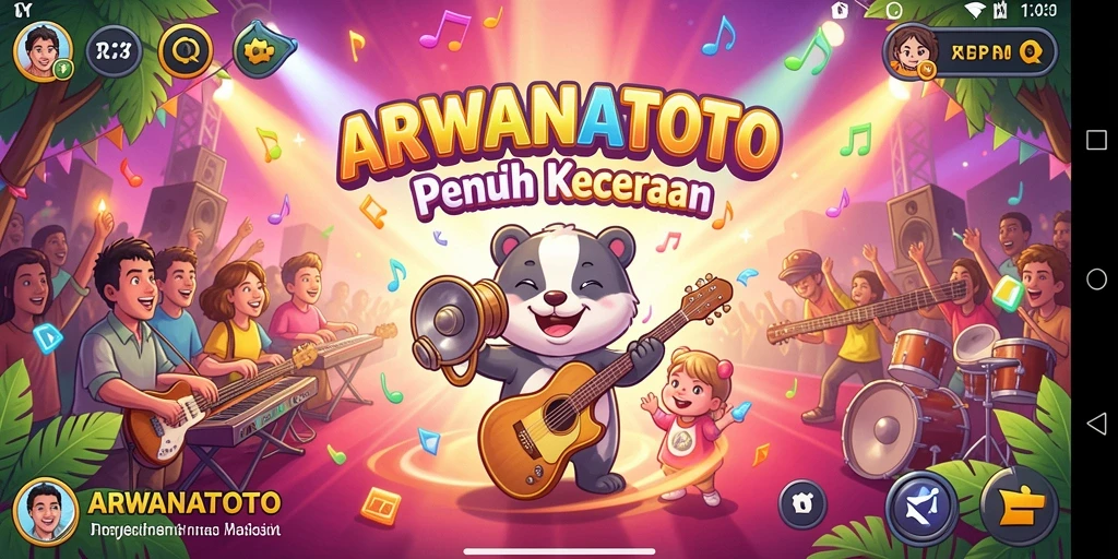 Tampilan gameplay ARWANATOTO yang seru dan penuh musik.