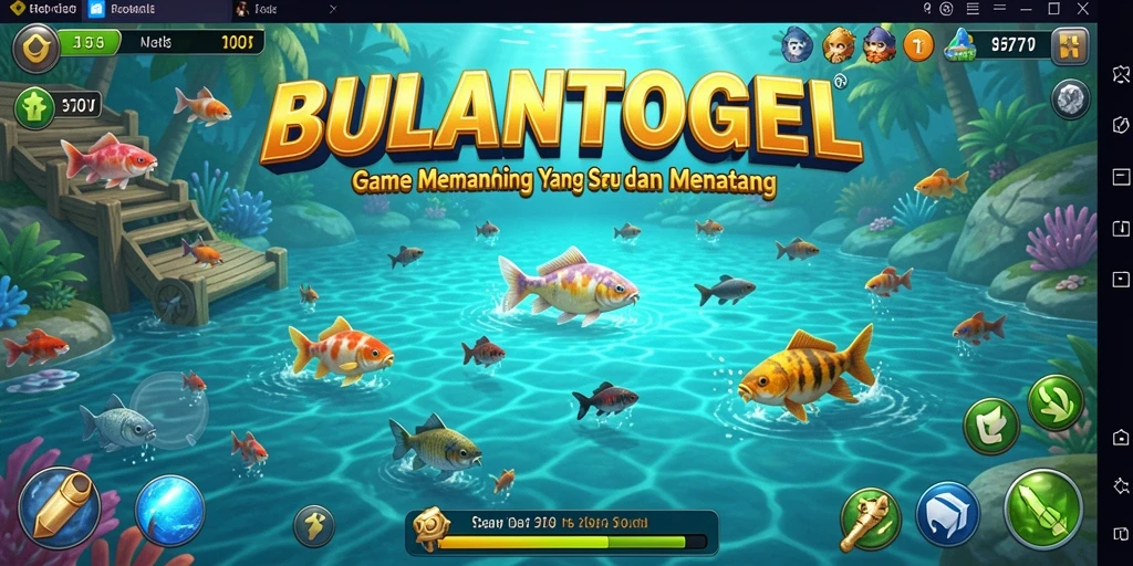 Screenshot gameplay BULANTOGEL yang menampilkan aksi memancing yang mendebarkan.