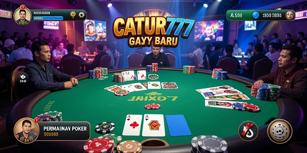 Tampilan menarik dari gameplay Poker yang mendebarkan.