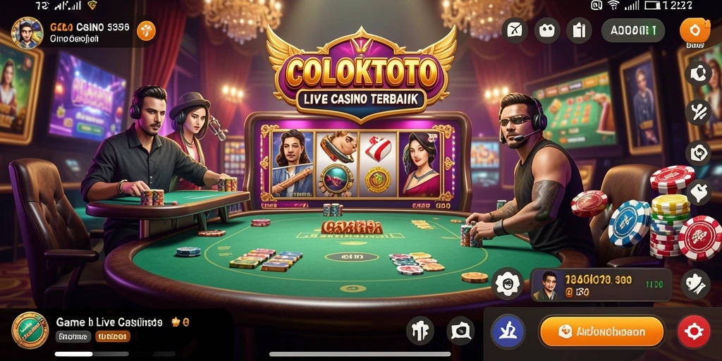 Screenshot COLOKTOTO menampilkan dealer dan pemain dalam permainan Live Casino.