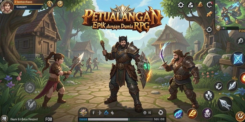 Tampilan gameplay RPG F08 yang penuh aksi dan petualangan.
