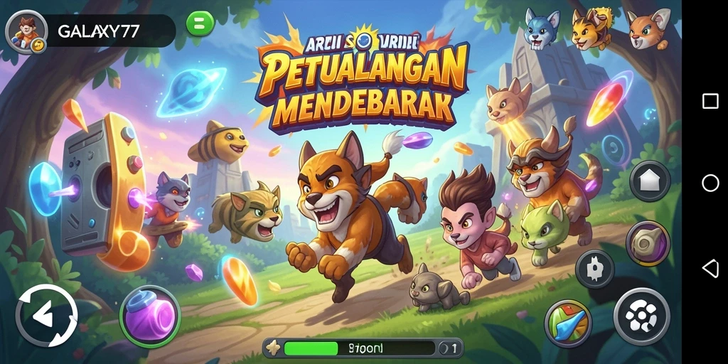 Gameplay seru GALAXY77 dengan tantangan luar angkasa yang menarik.