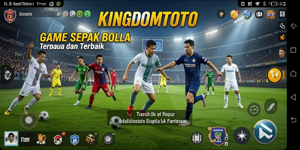 Tampilan gameplay yang mendebarkan di lapangan sepak bola.