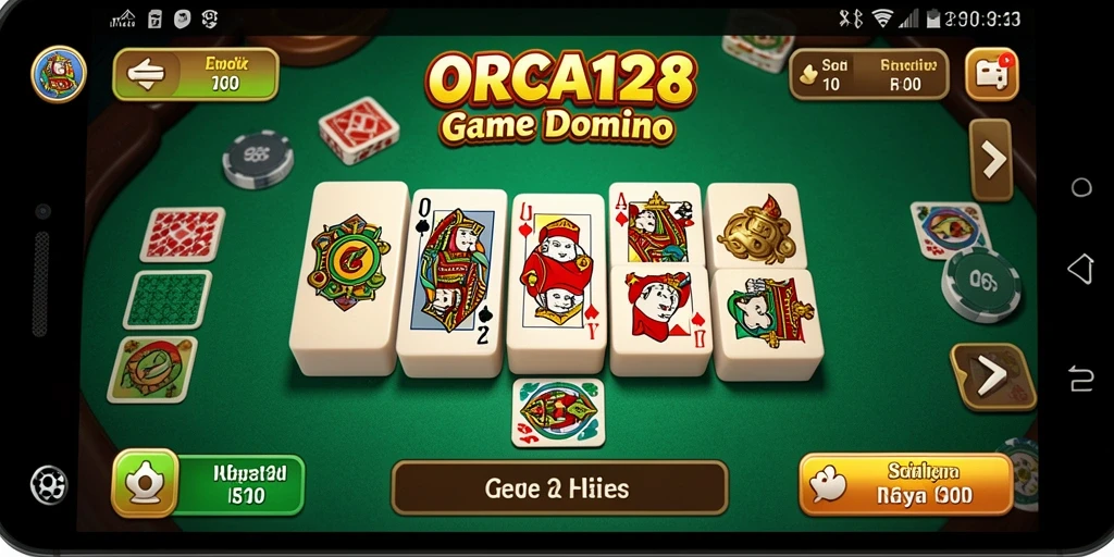Screenshot gameplay <strong>ORCA128</strong> yang menampilkan keseruan bermain domino.