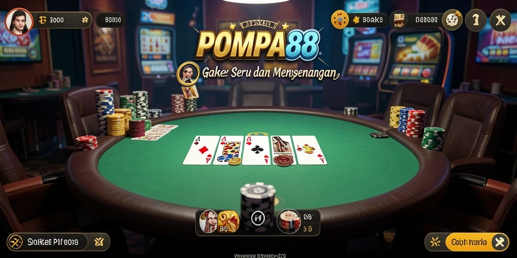 Gameplay seru Poker di POMPA88 dengan fitur interaktif.