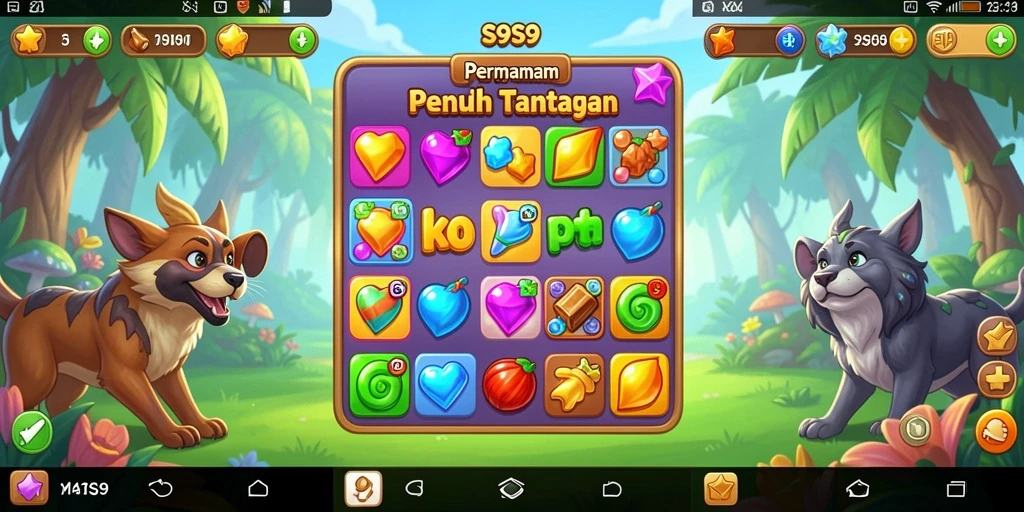 Tangkapan layar S9S9 menampilkan gameplay seru dari permainan Match-3.