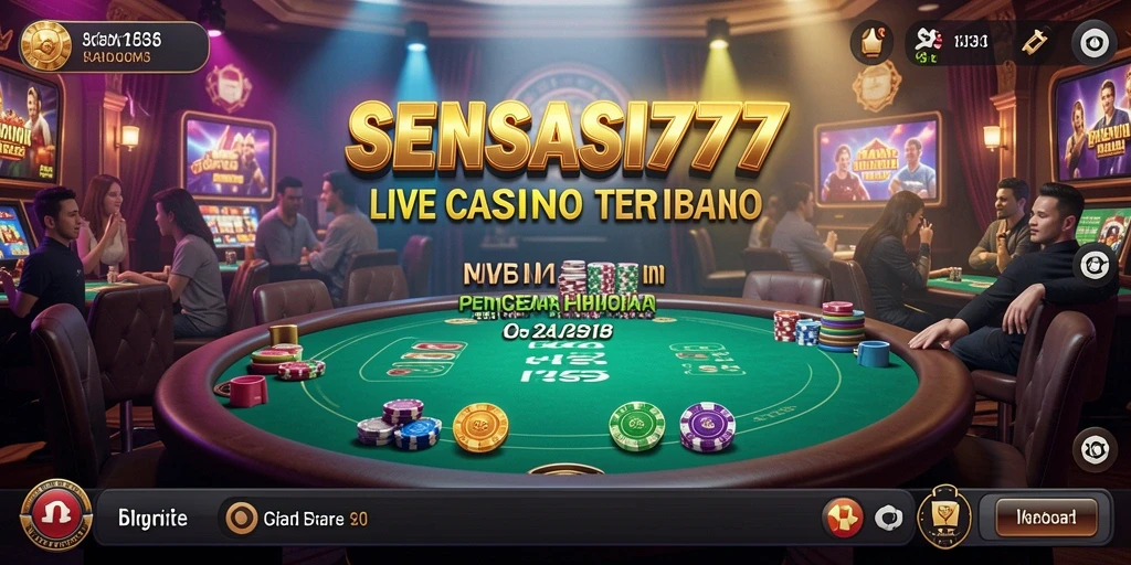 Tangkapan layar utama SENSASI777 menunjukkan dealer langsung dan suasana permainan yang mendebarkan.