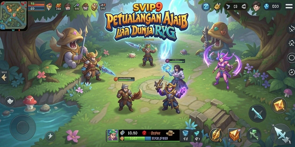 Screenshot gameplay SVIP9 yang menunjukkan pertempuran seru dan karakter menawan.