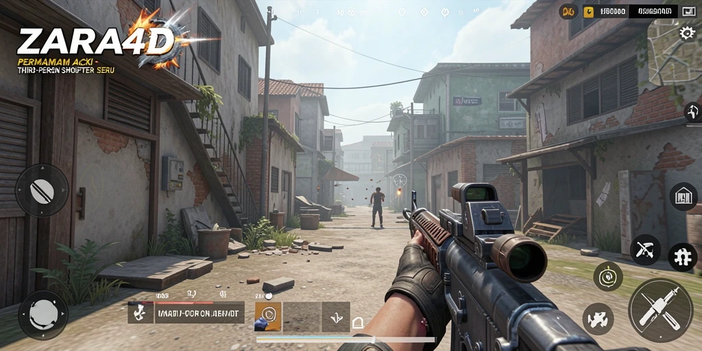 Tampilan gameplay dinamis dan aksi seru di ZARA4D.